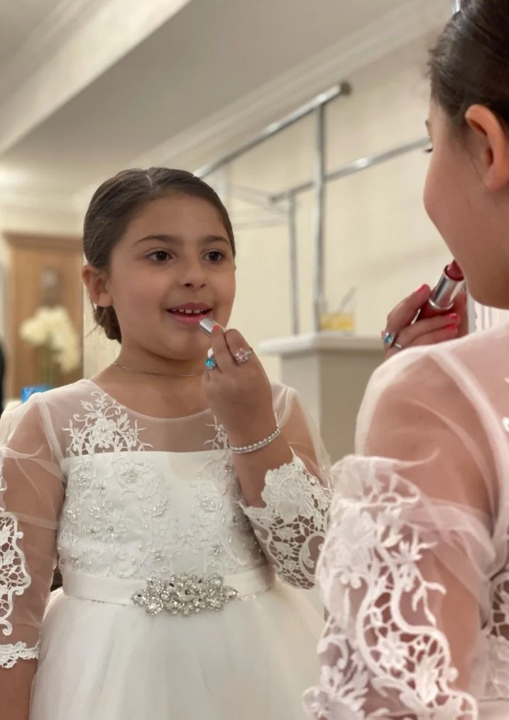 Princess Daliana Applique Sheer Sleeve Tiered Dress 1923 - Image 10