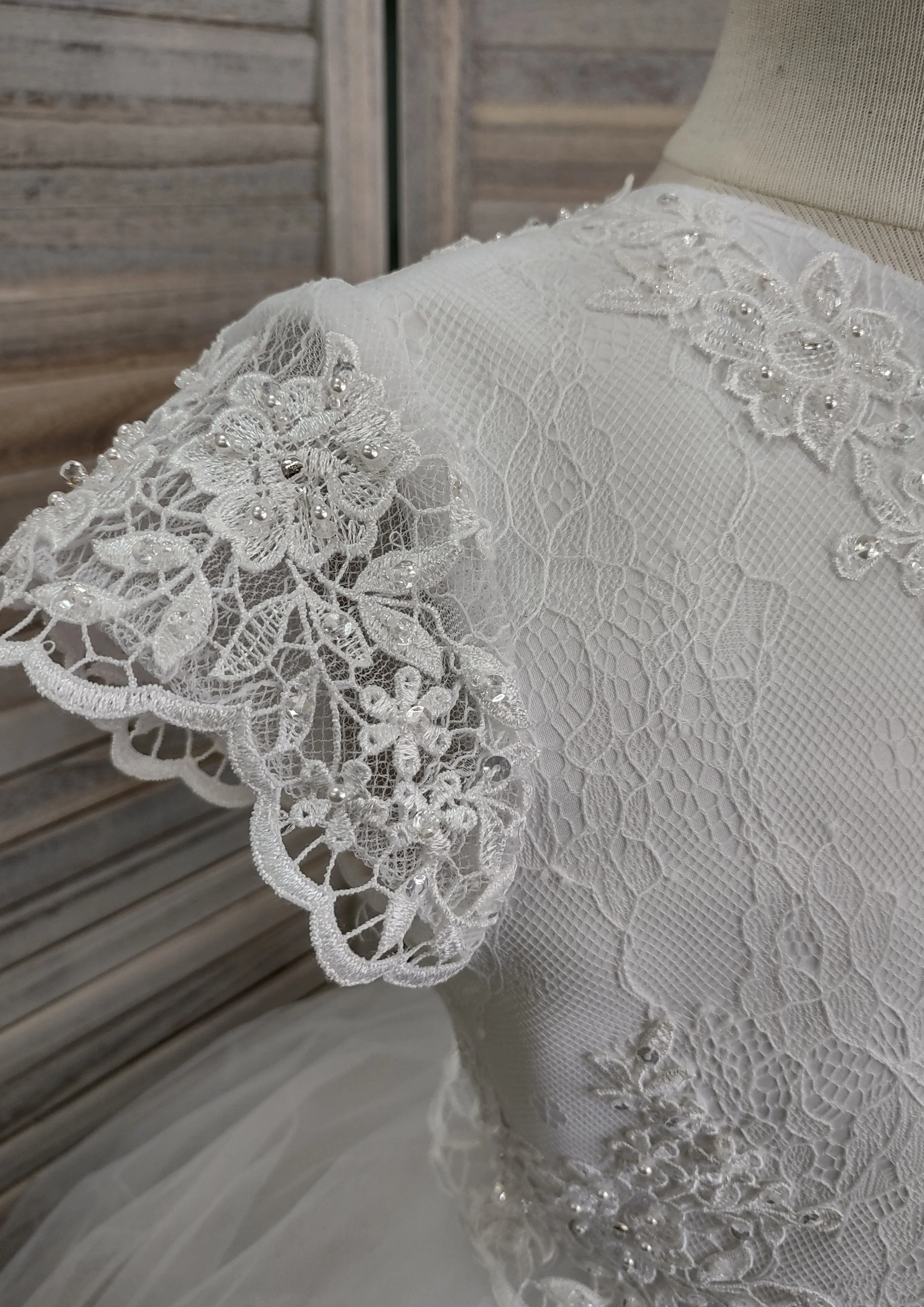 Joan Calabrese Beaded Lace Short Sleeve Communion Dress 120356 - Image 6