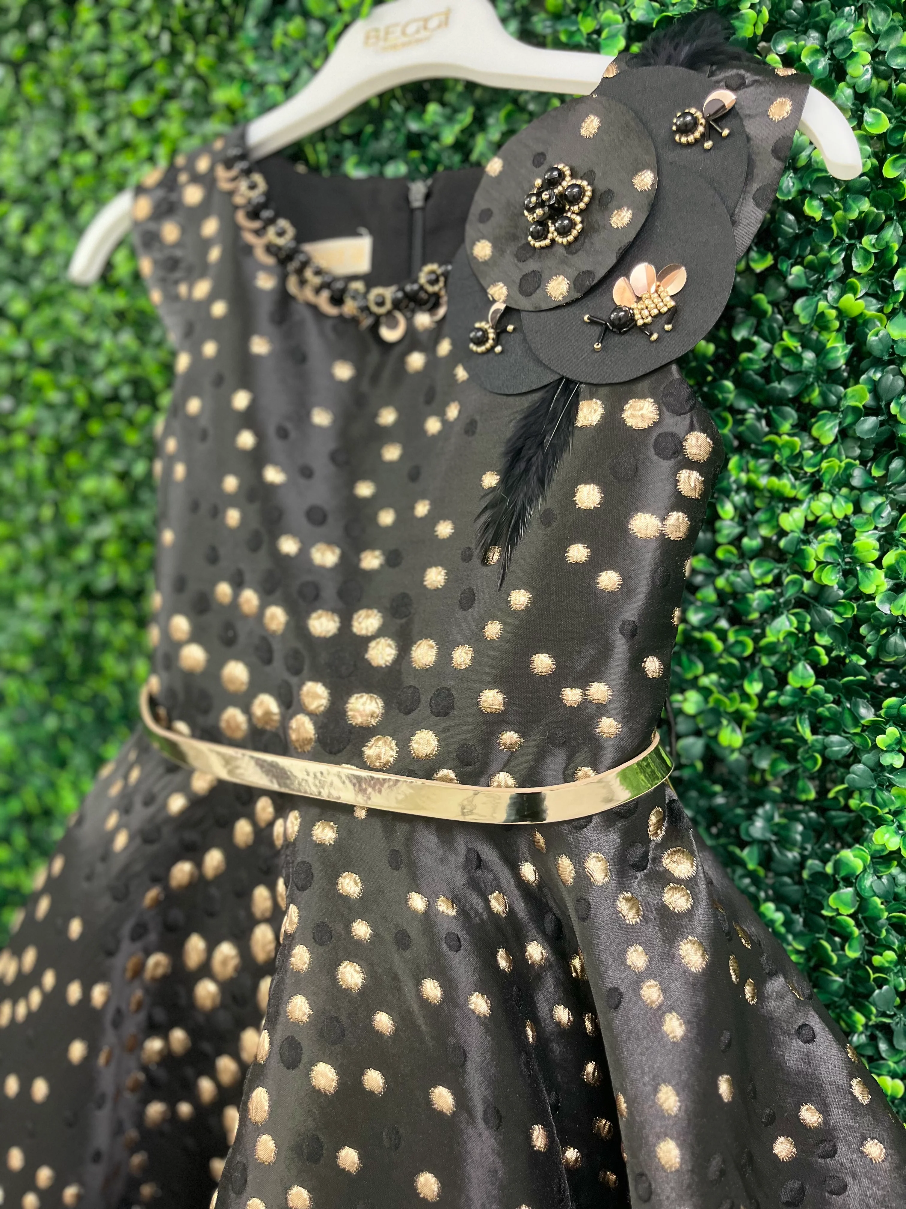 Girls' Black and Gold Special Ocassion Party Dress 3842 - Image 3