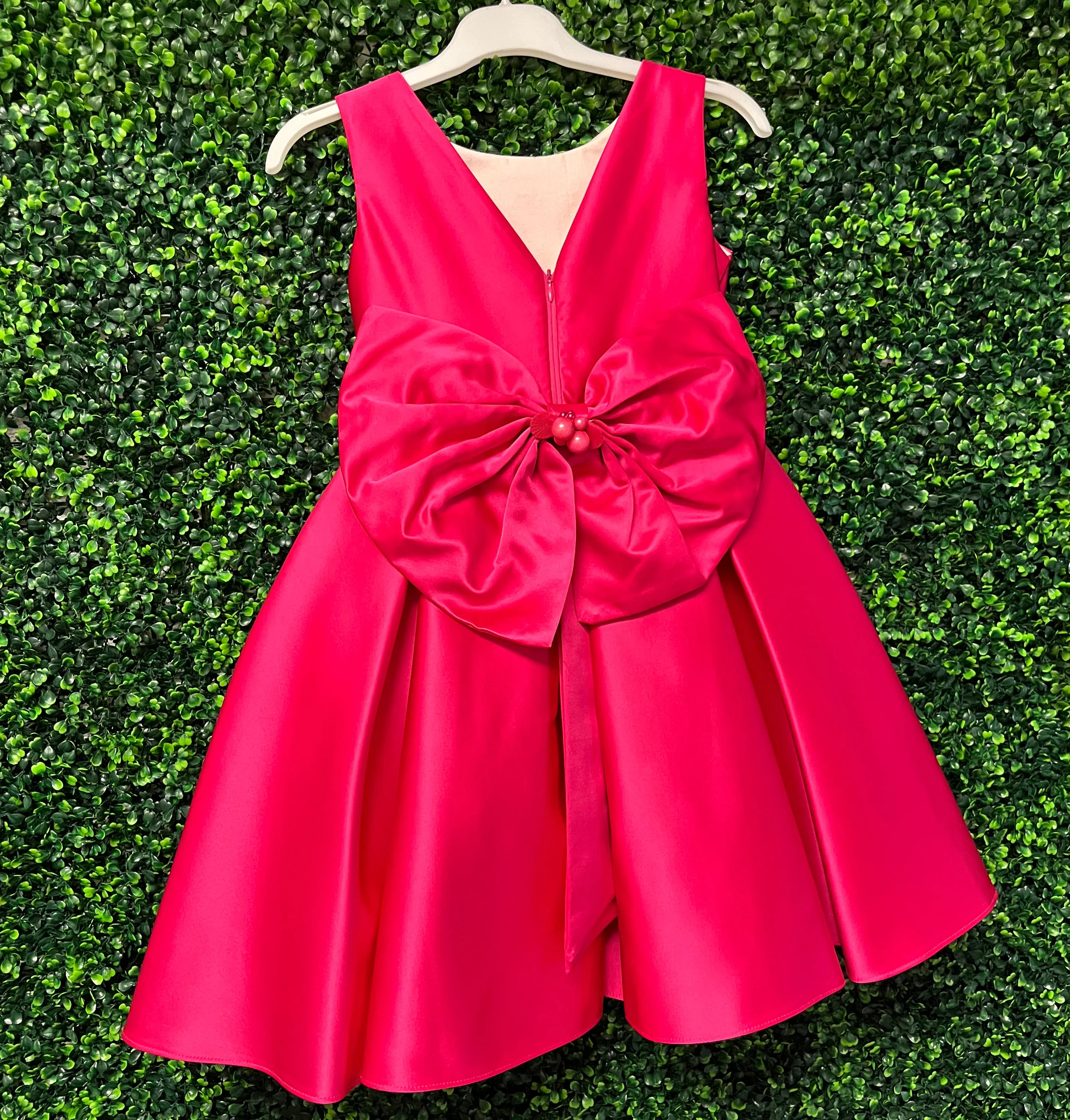 Beggi Girls' Fushia Satin Special Occasion Dress - Image 4