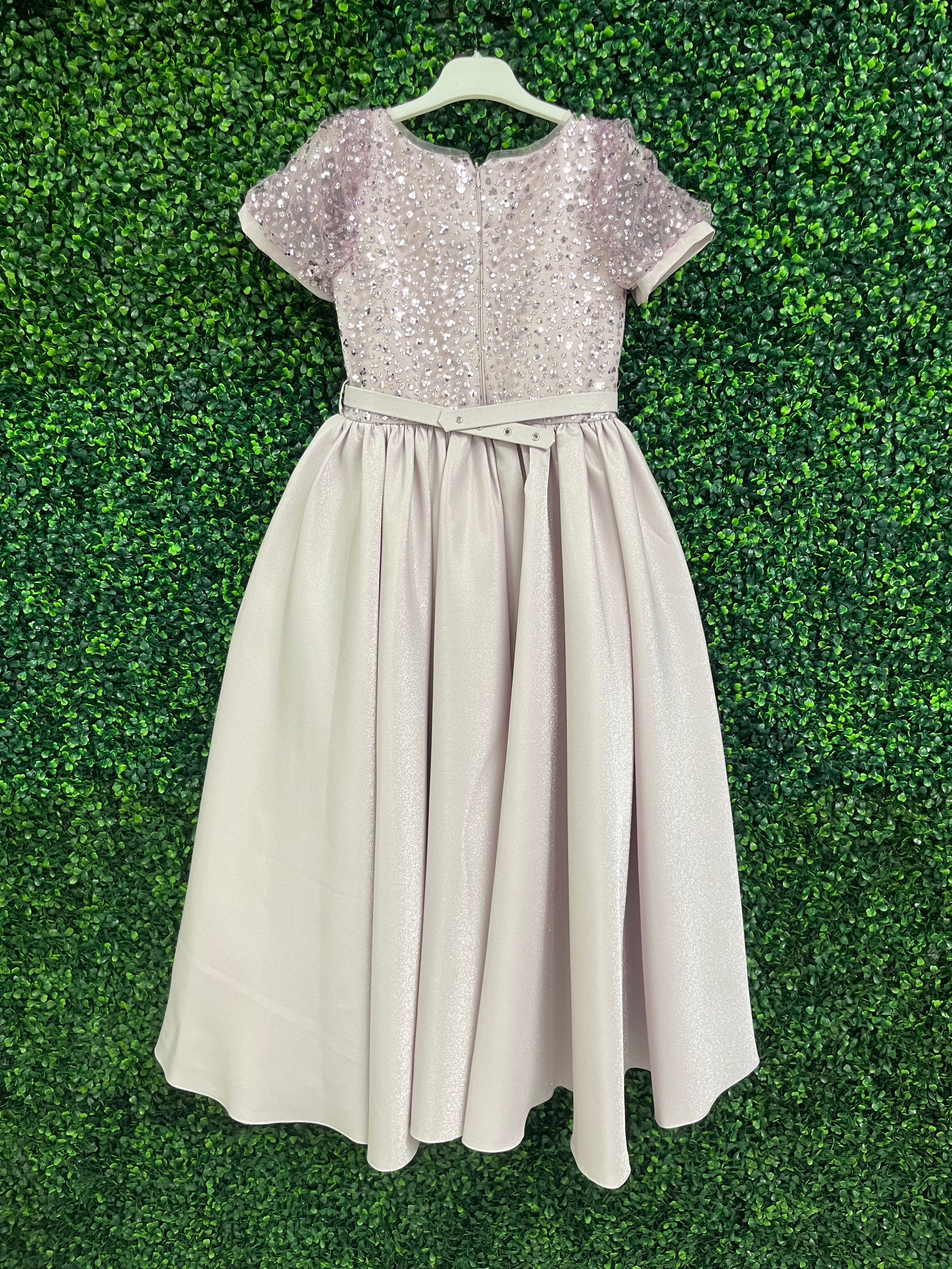Beggi Girls’ Purple Sequins High-Low Special Occasions Dress 4812 Sample Sale - Image 3