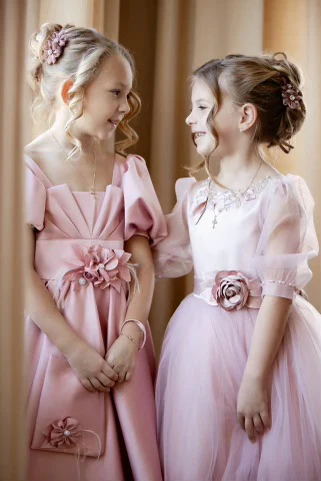 Girls' Rose Satin Special Occasion Dress 4802 - Image 8