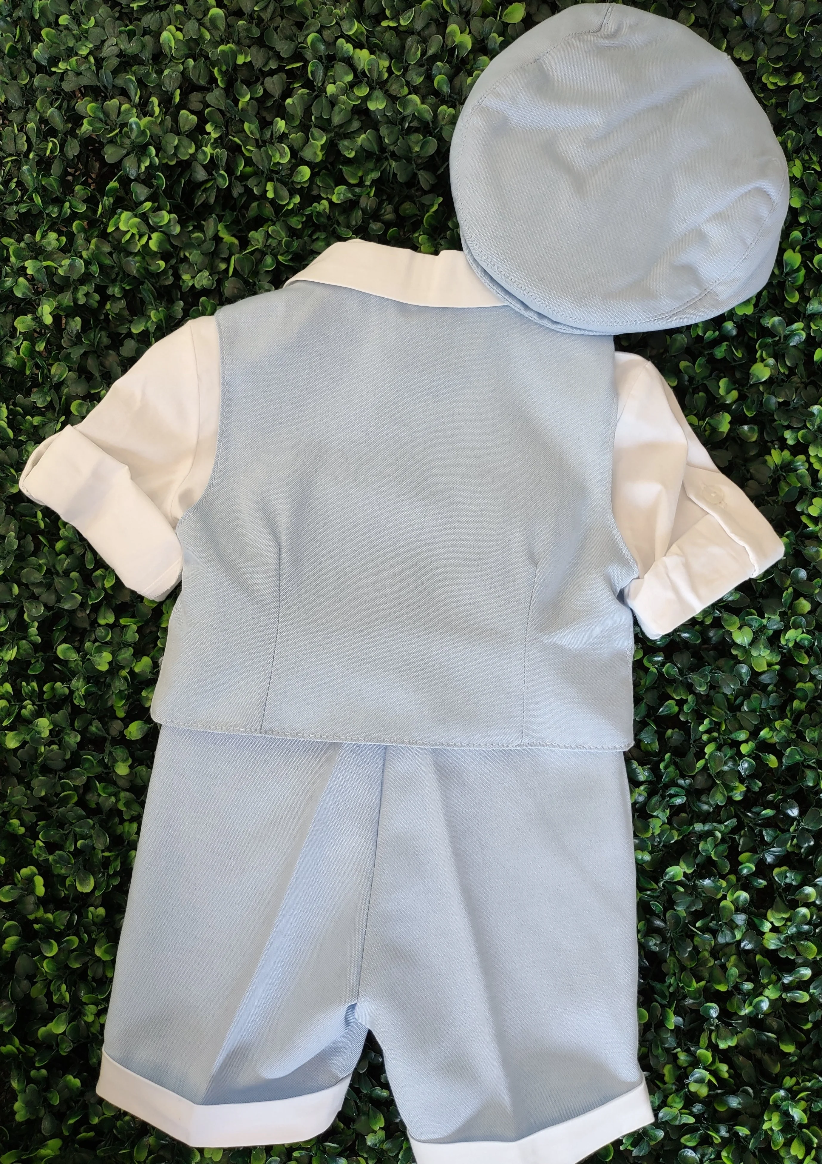 Bimbalo Boys' 5 Piece Light Blue Shorts and Vest Outfit with Cap 4717 - Image 4