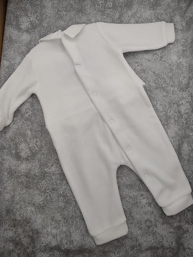 Bimbalo Boys’ One Piece Baptism Off White Velvet Outfit with Cap 6224 - Image 3