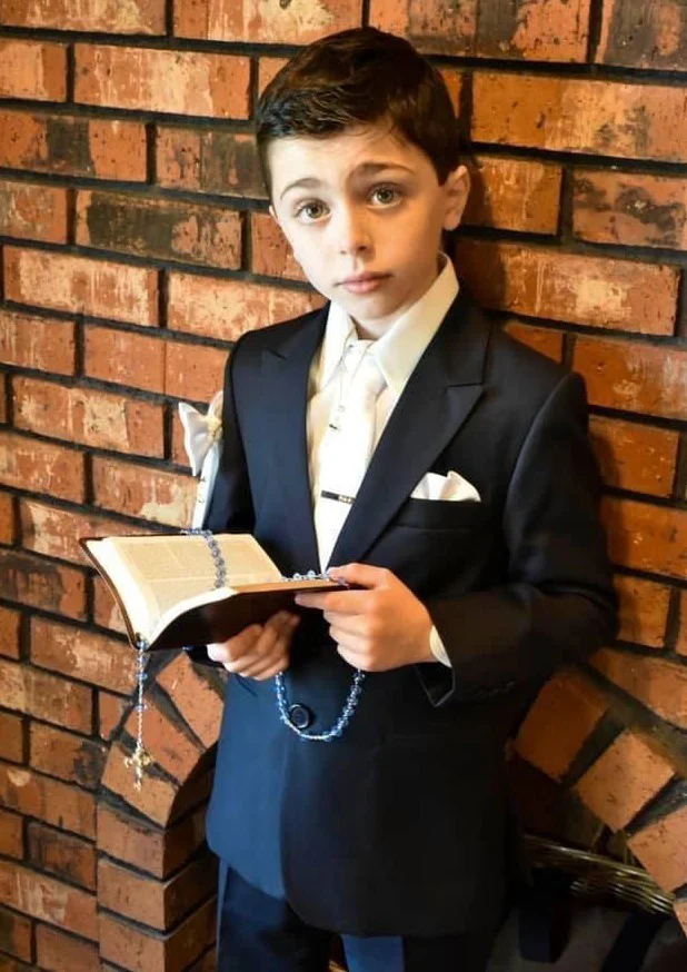 Michelina Bimbi Boys’ 100% Silk White Pocket Square - Image 3