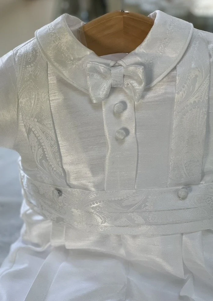 Piccolo Bacio Renzo Boys' Baptism Outfit with Suspenders - Image 4