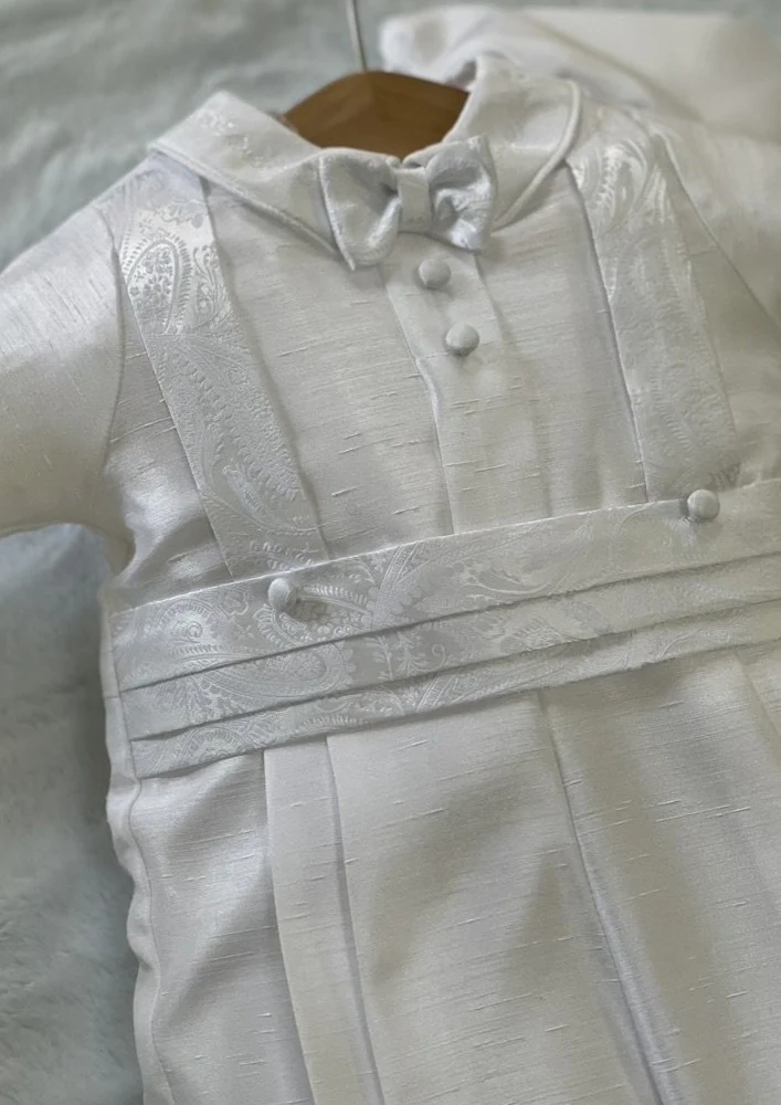 Piccolo Bacio Renzo Boys' Baptism Outfit with Suspenders - Image 5