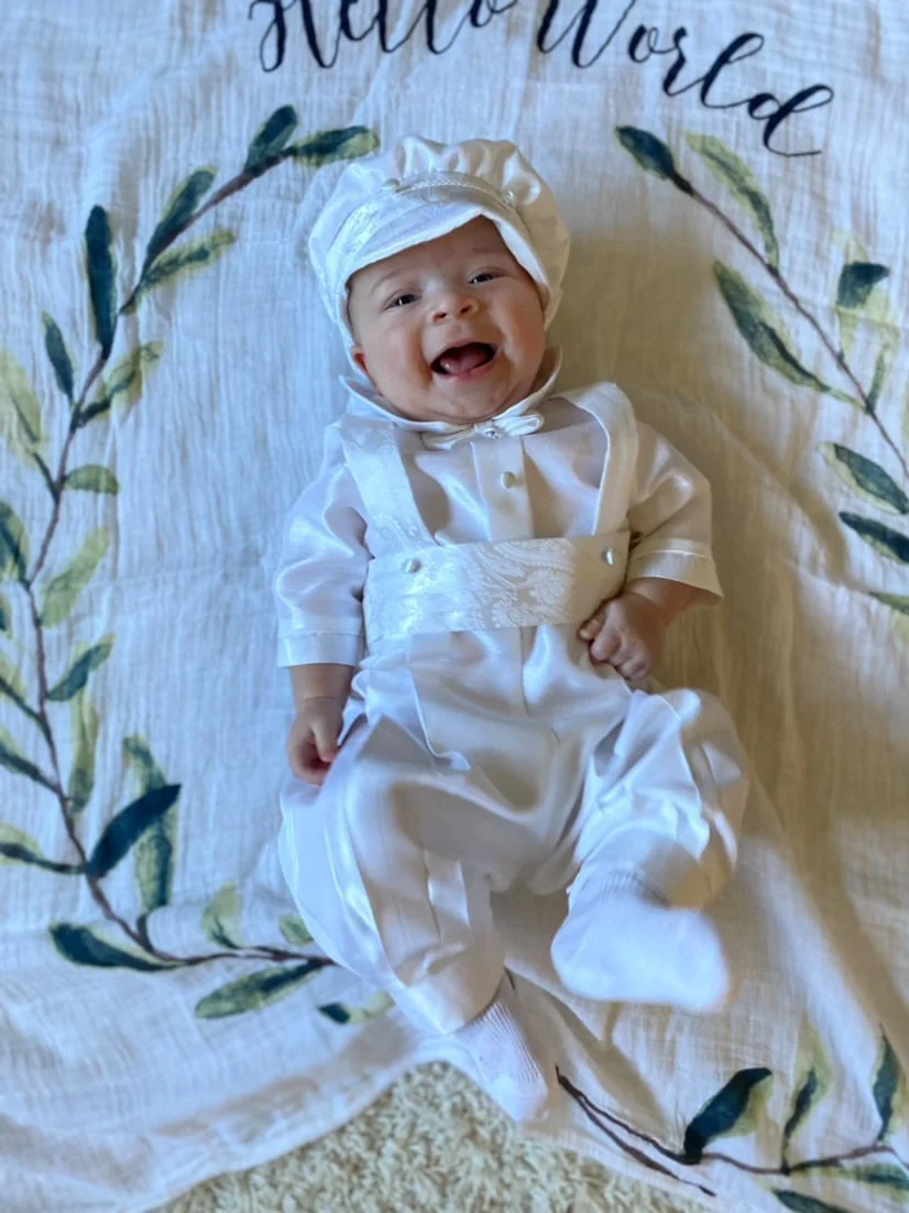 Piccolo Bacio Renzo Boys' Baptism Outfit with Suspenders - Image 6