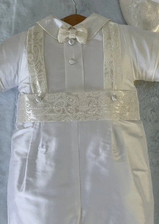 Piccolo Bacio Renzo Boys' Baptism Outfit with Suspenders - Image 7