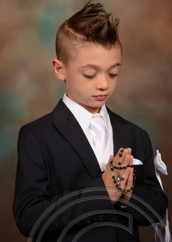 Michelina Bimbi Boys Gaberdine Italian 3pc Suit Classic Navy - Image 3