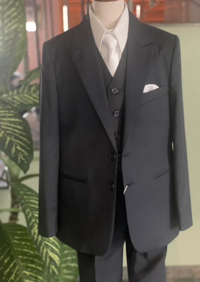 Michelina Bimbi Boys Gaberdine Italian 3pc Suit Classic Navy - Image 7