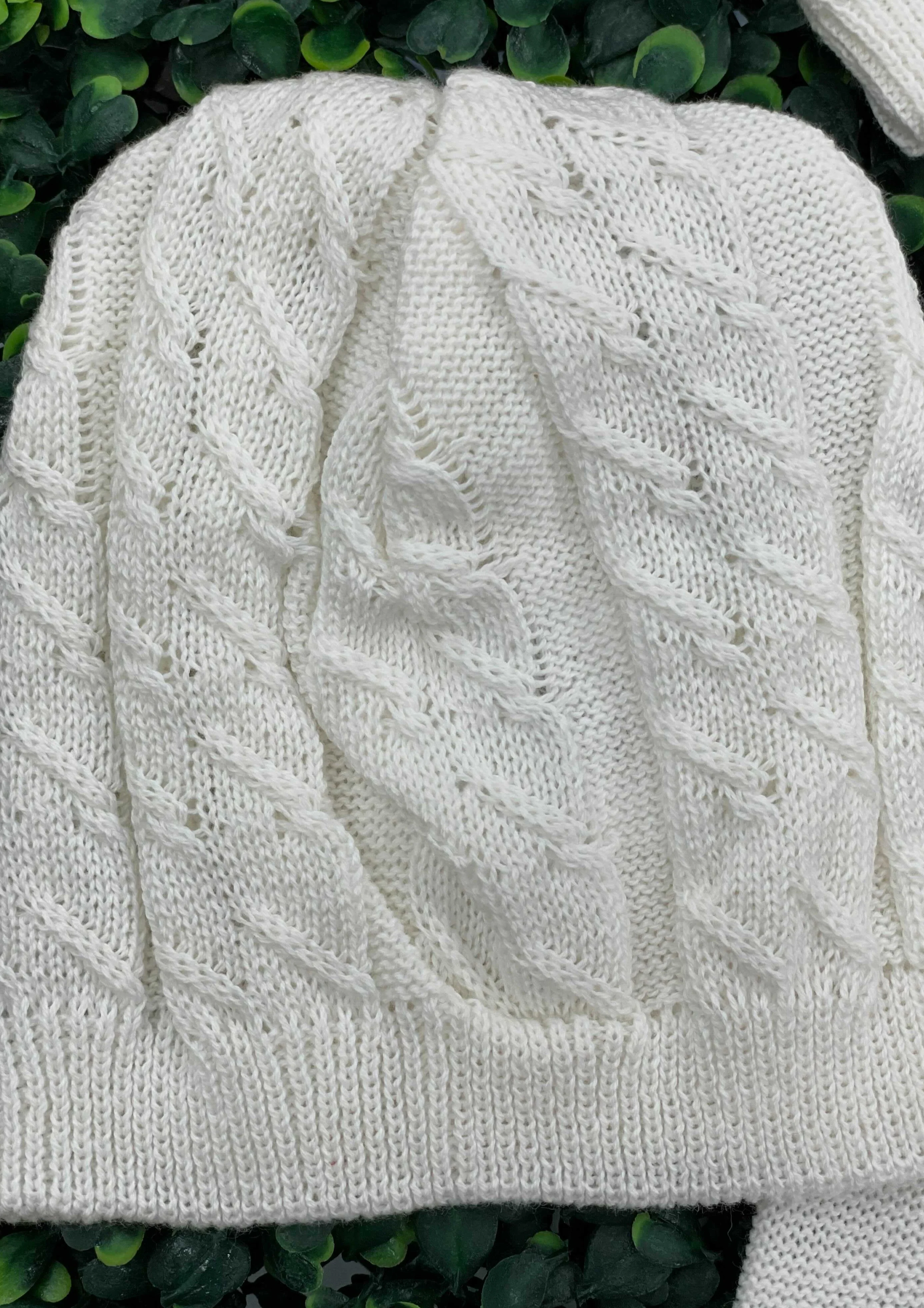 Boys Knit Cotton 3 pc Christening Changing Outfit - Image 4