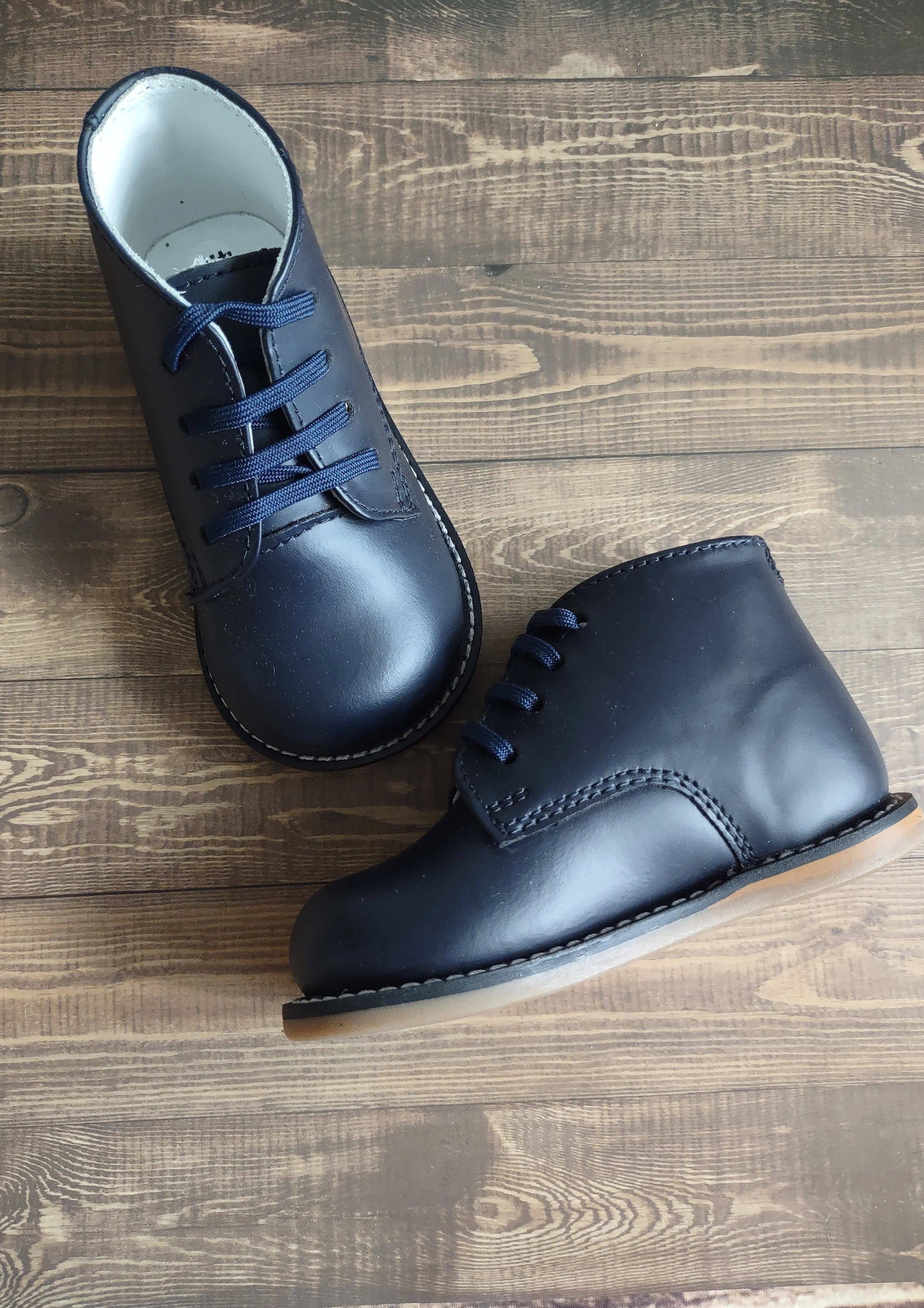 Josmo Logan Boys Navy Leather Walking Shoes - Image 4