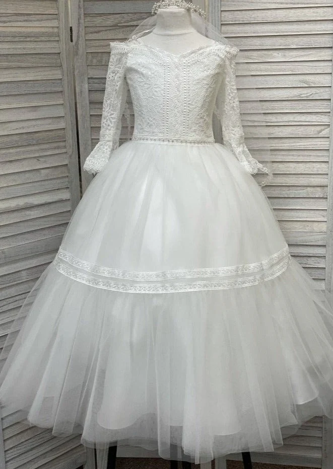 Macis Design Full Length Long Sleeve Communion Dress 1965 - Image 5