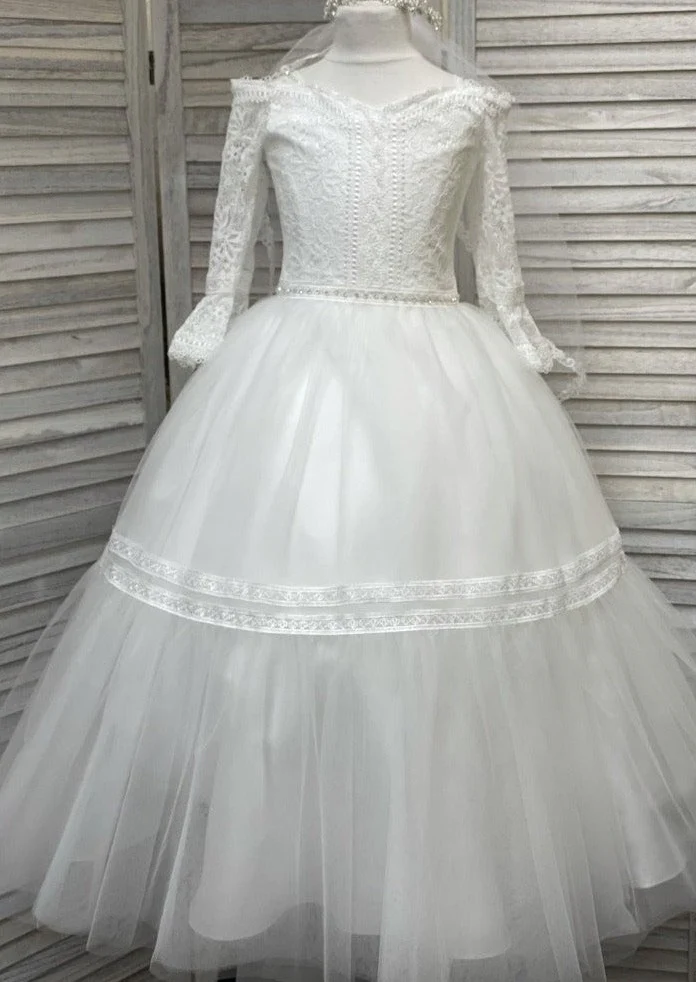 Macis Design Full Length Long Sleeve Communion Dress 1965 - Image 6