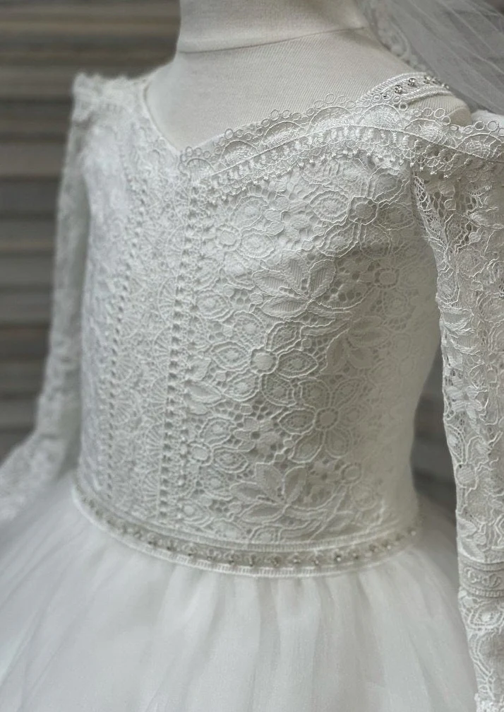 Macis Design Full Length Long Sleeve Communion Dress 1965 - Image 7