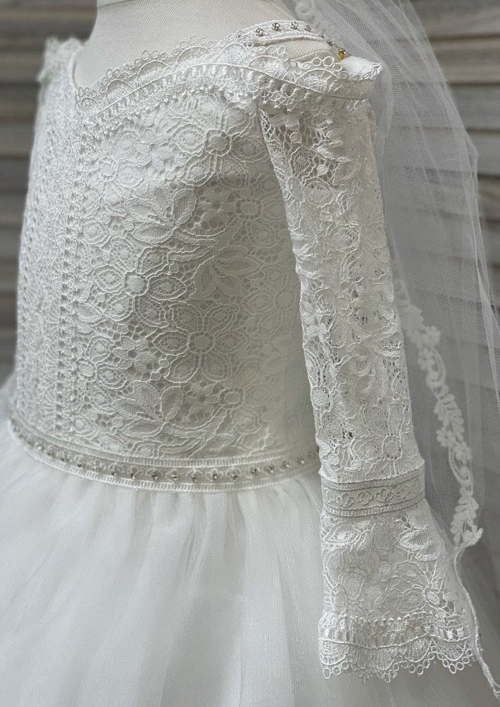 Macis Design Full Length Long Sleeve Communion Dress 1965 - Image 8