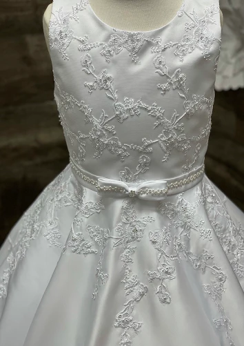Sweetie Pie Delicate A-line Embroidered Communion Dress Athena - Image 3