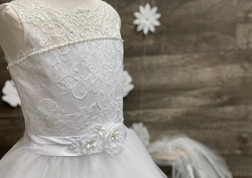 Macis Design Delicate Lace And Tulle Communion Gown T1851 - Image 5