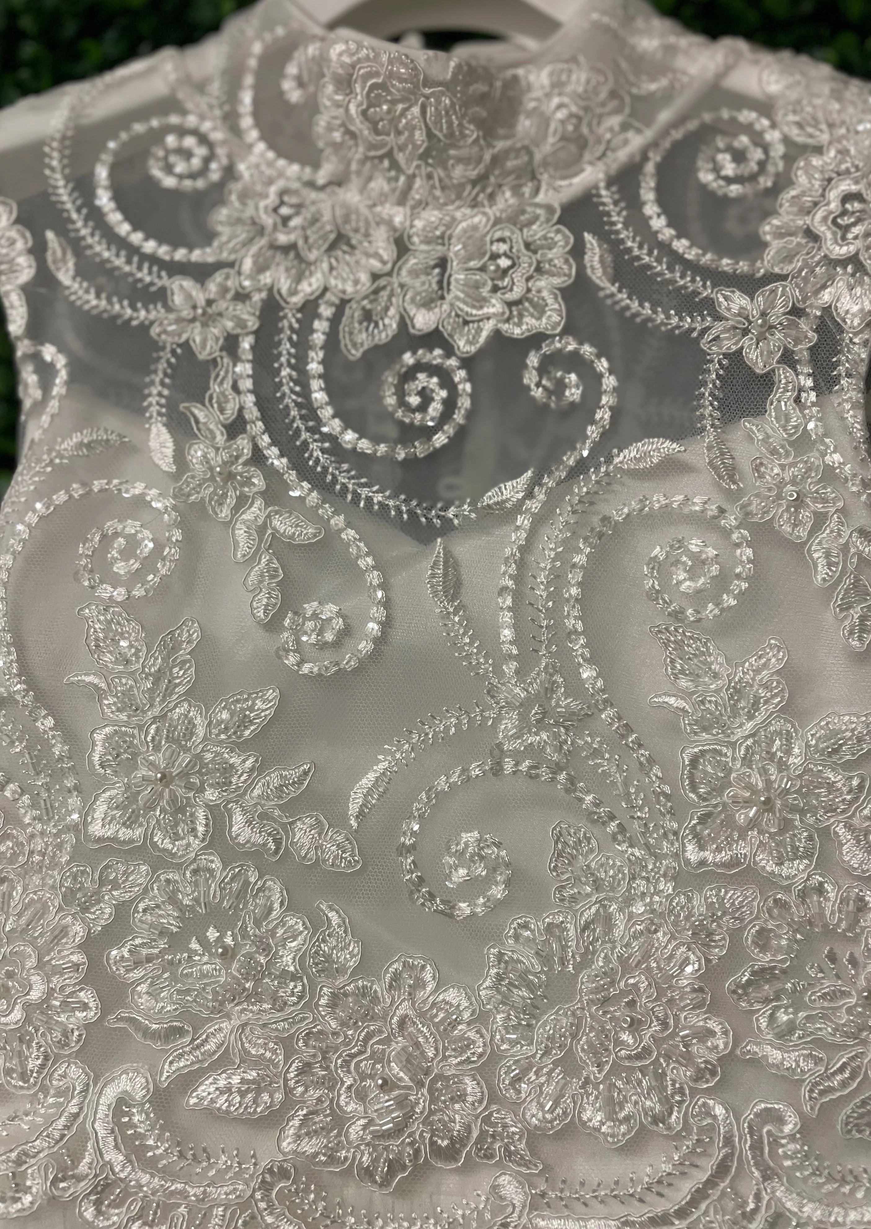 Dolce Bambini Off White Soft Tulle Long Gown with Halter Neck Sample Sale - Image 4