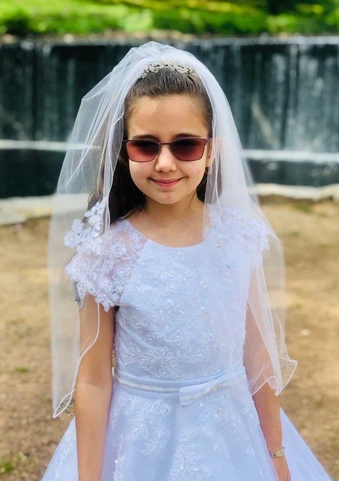 Sweetie Pie Extended Shoulder Lace Applique Gown - 4041 - Image 13