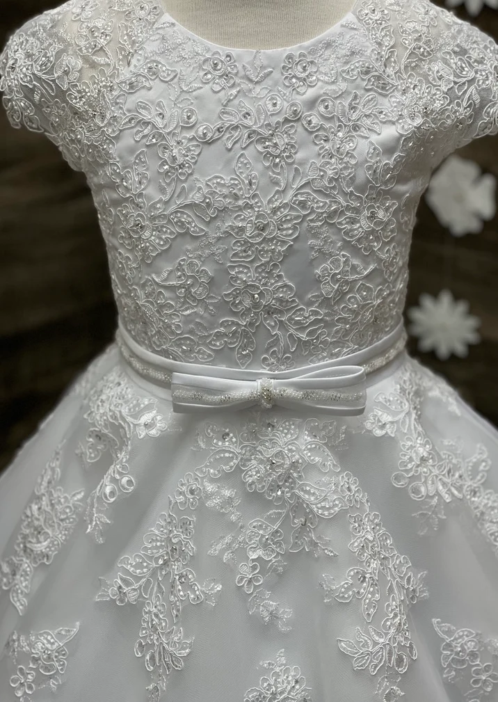 Sweetie Pie Extended Shoulder Lace Applique Gown - 4041 - Image 6