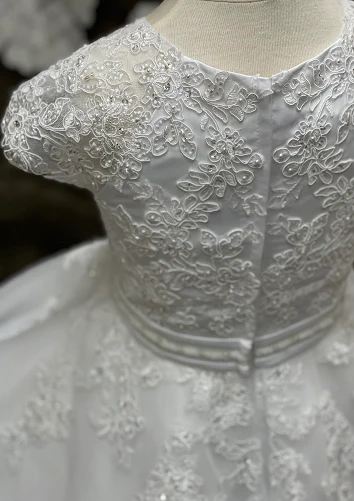 Sweetie Pie Extended Shoulder Lace Applique Gown - 4041 - Image 7