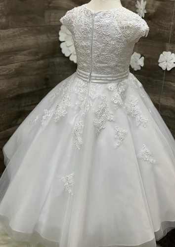 Sweetie Pie Extended Shoulder Lace Applique Gown - 4041 - Image 8