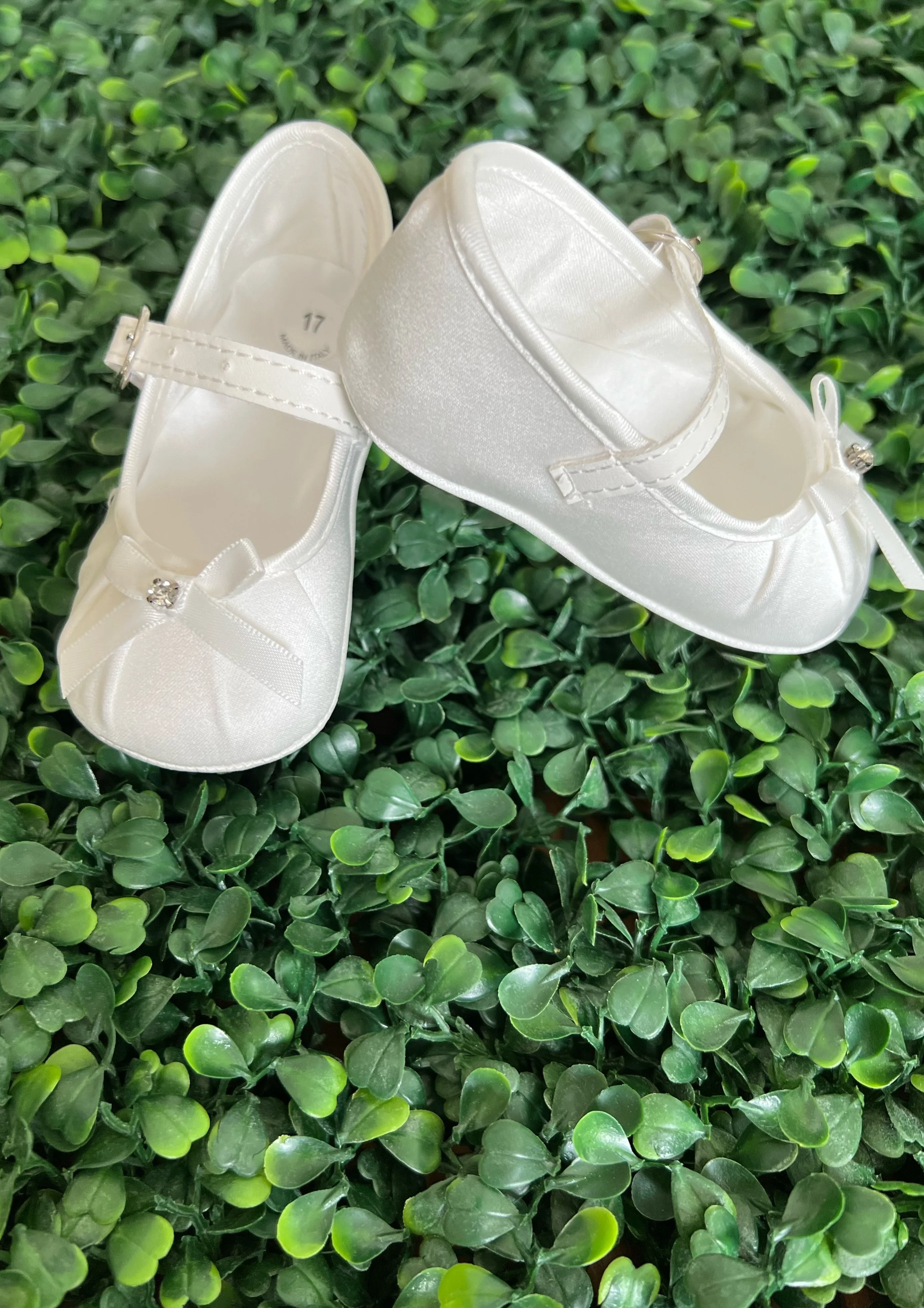 Girls’ Satin Maryjane Baptism Shoes with Bow Detail - Image 3