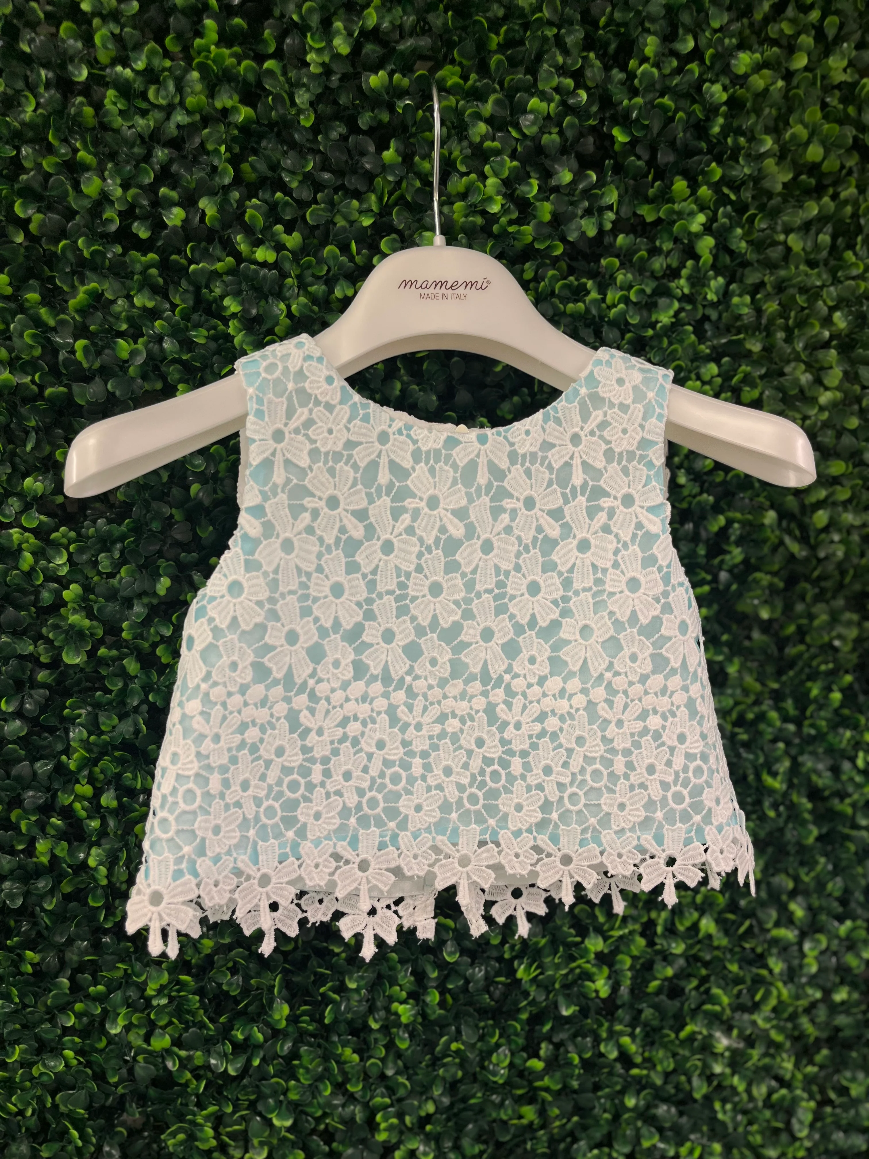 Italian Girls' Crochet Flower and Mikado Skirt Set - Image 3