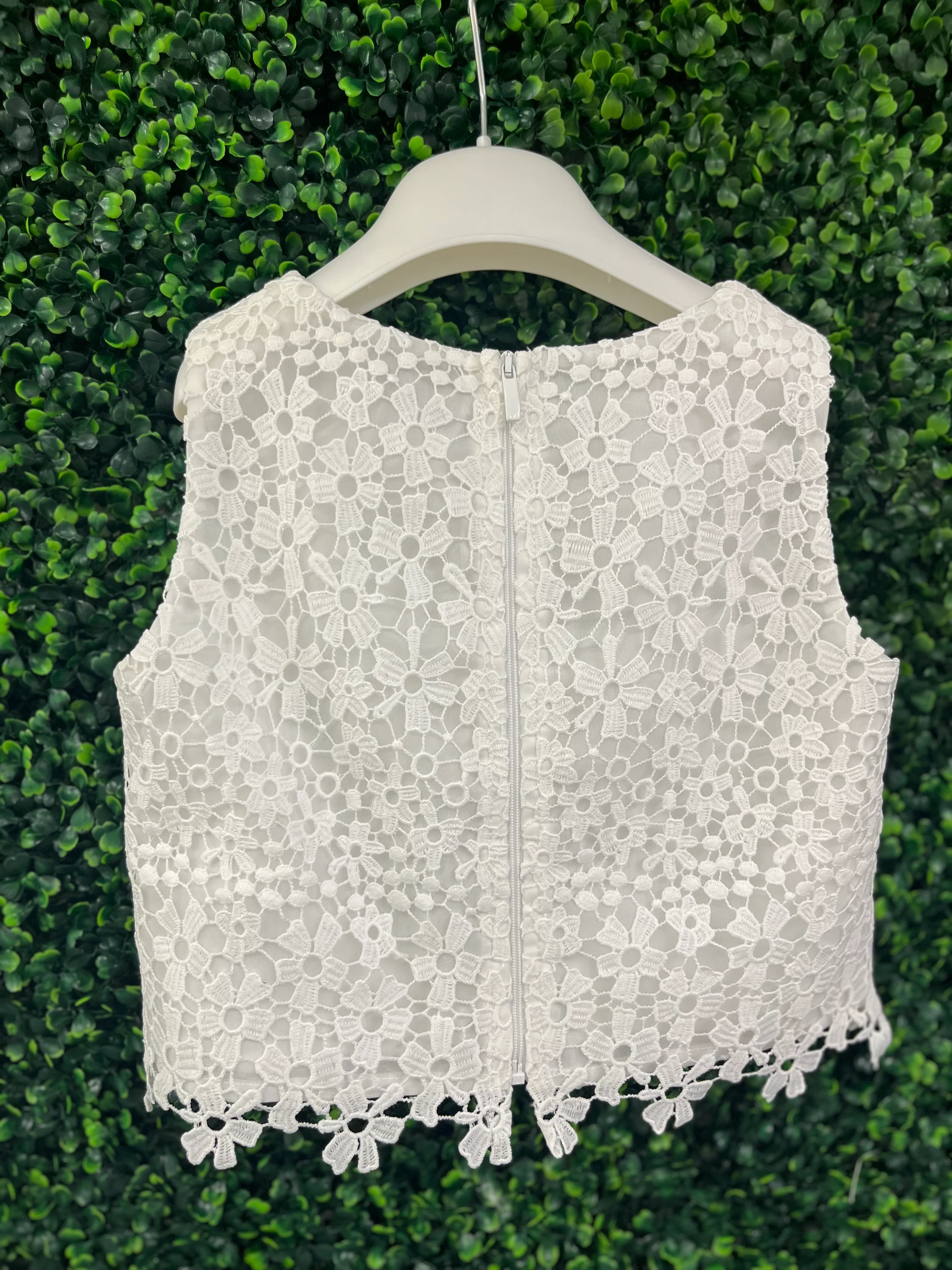 Italian Girls' Crochet Flower and Mikado Skirt Set - Image 4