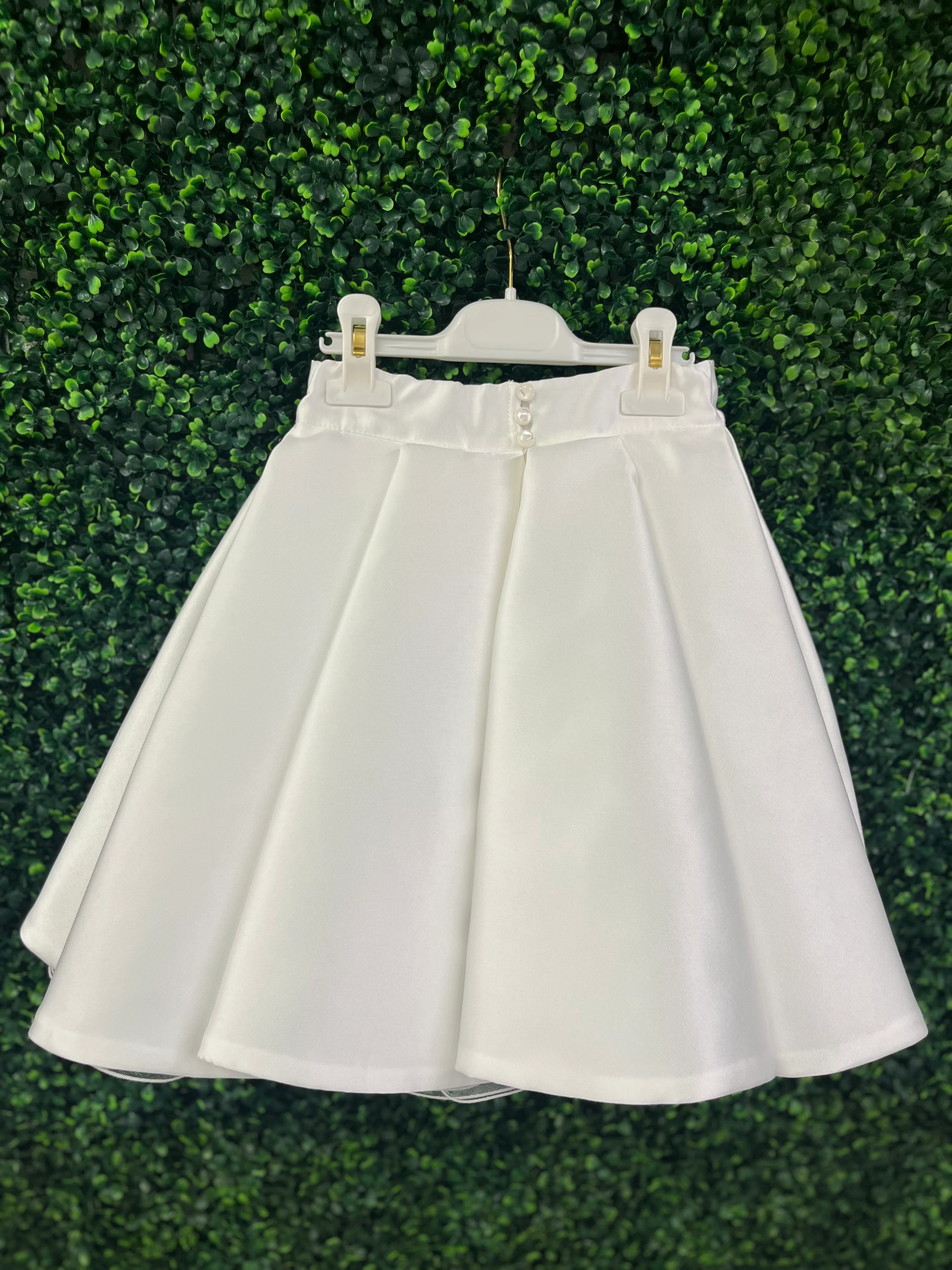 Italian Girls' Crochet Flower and Mikado Skirt Set - Image 6