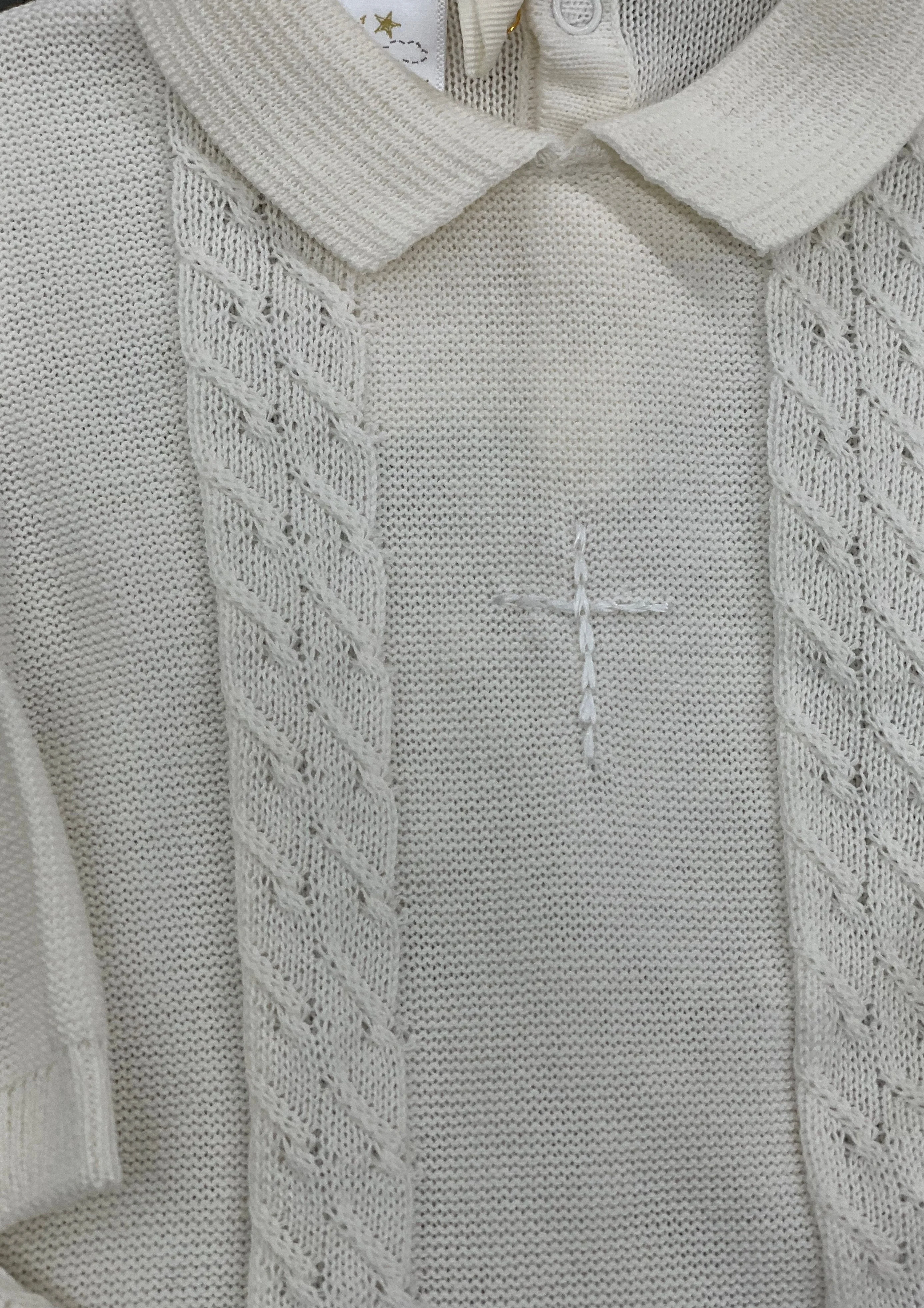 Boys Knit Cotton Christening Changing Outfit - Image 3
