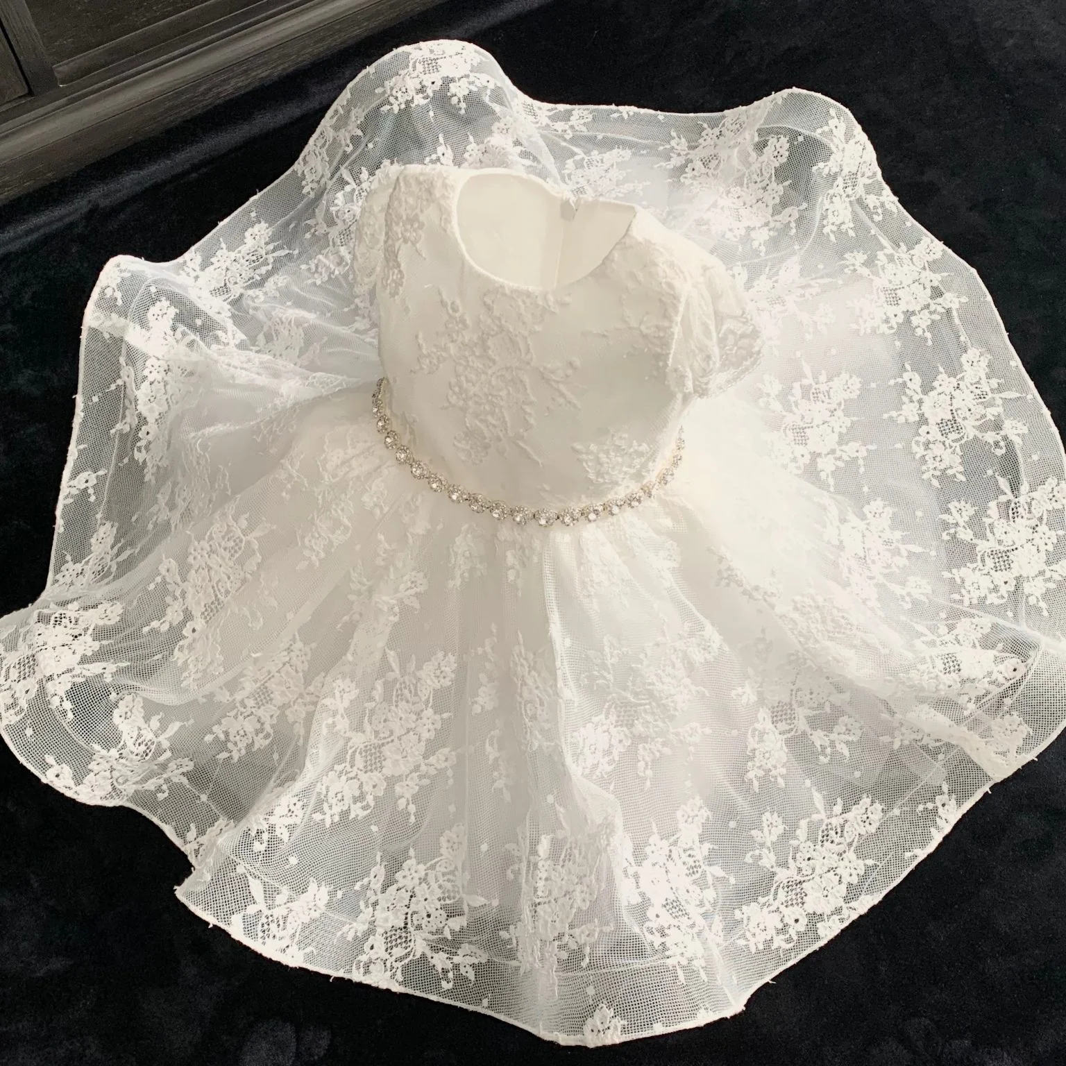 Teter Warm Lace Flutter Sleeve Christening Dress - B101 - Image 3