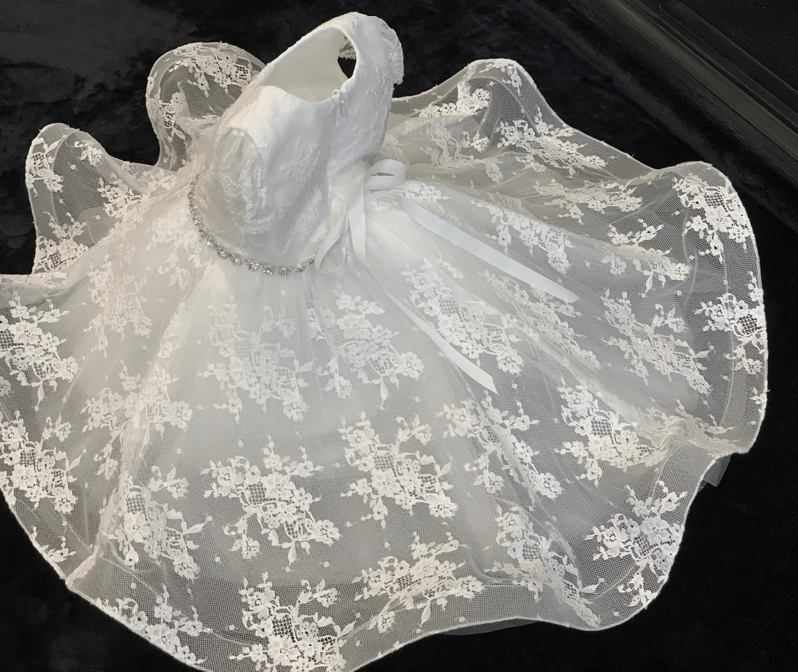 Teter Warm Lace Flutter Sleeve Christening Dress - B101 - Image 4