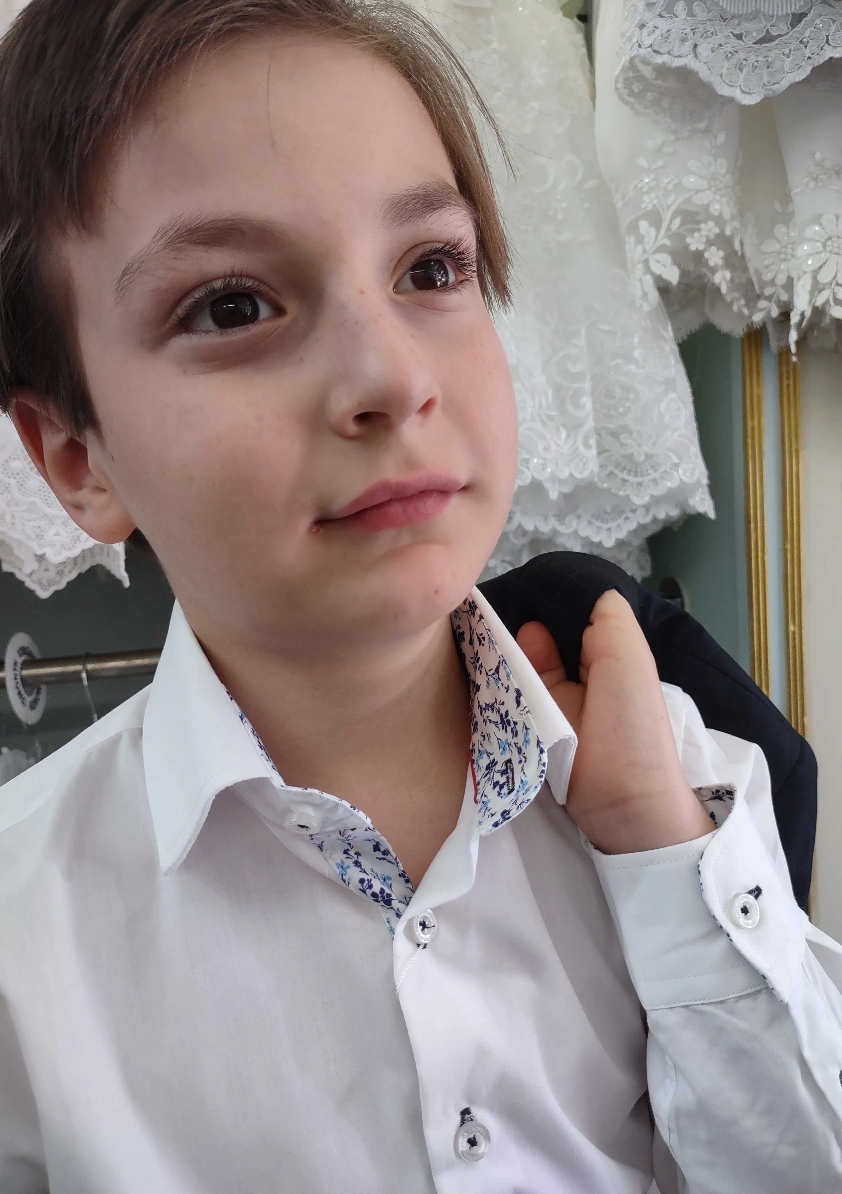 Leo & Zachary Boys' Navy Check Pattern Suit - Image 8