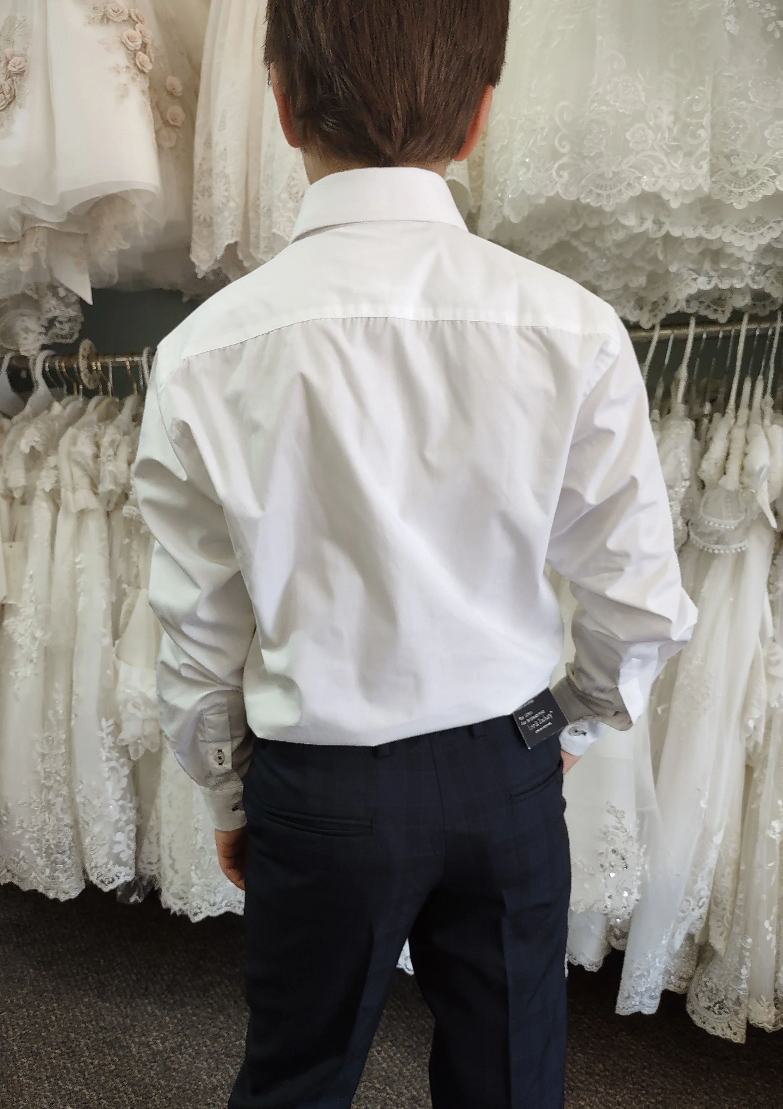 Leo & Zachary Boys' Navy Check Pattern Suit - Image 9