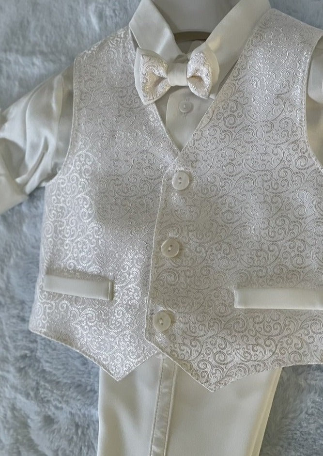 Michelina Bimbi Boys Brocade Vest Christening Outfit - Image 3