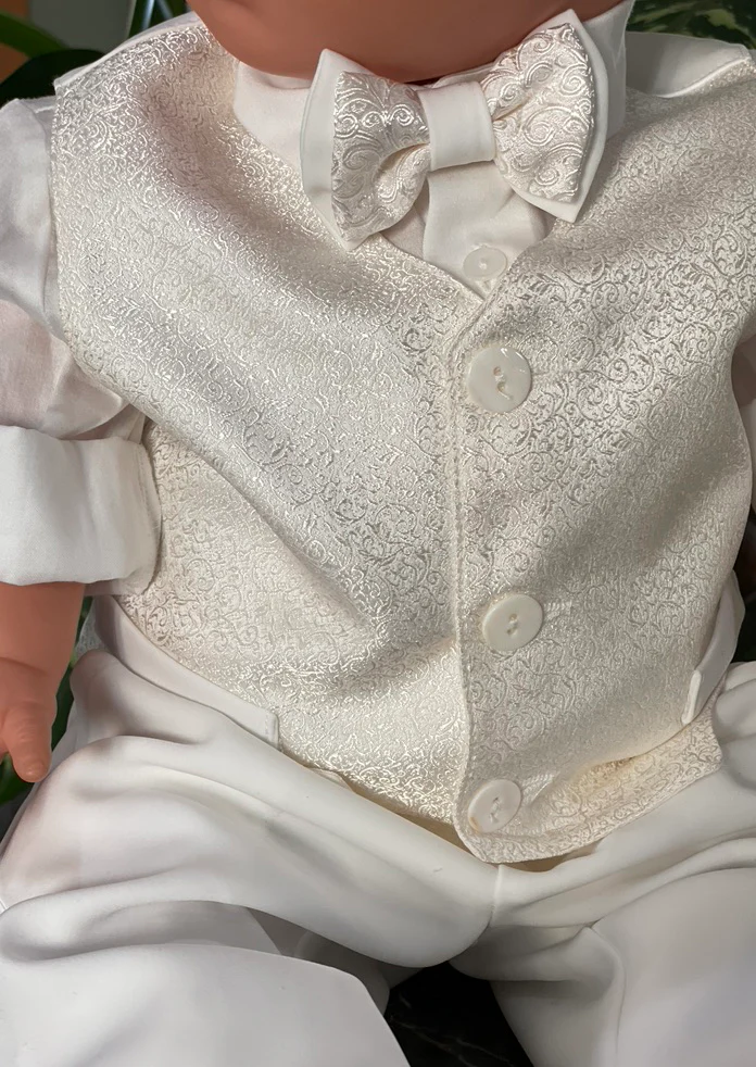 Michelina Bimbi Boys Brocade Vest Christening Outfit - Image 6