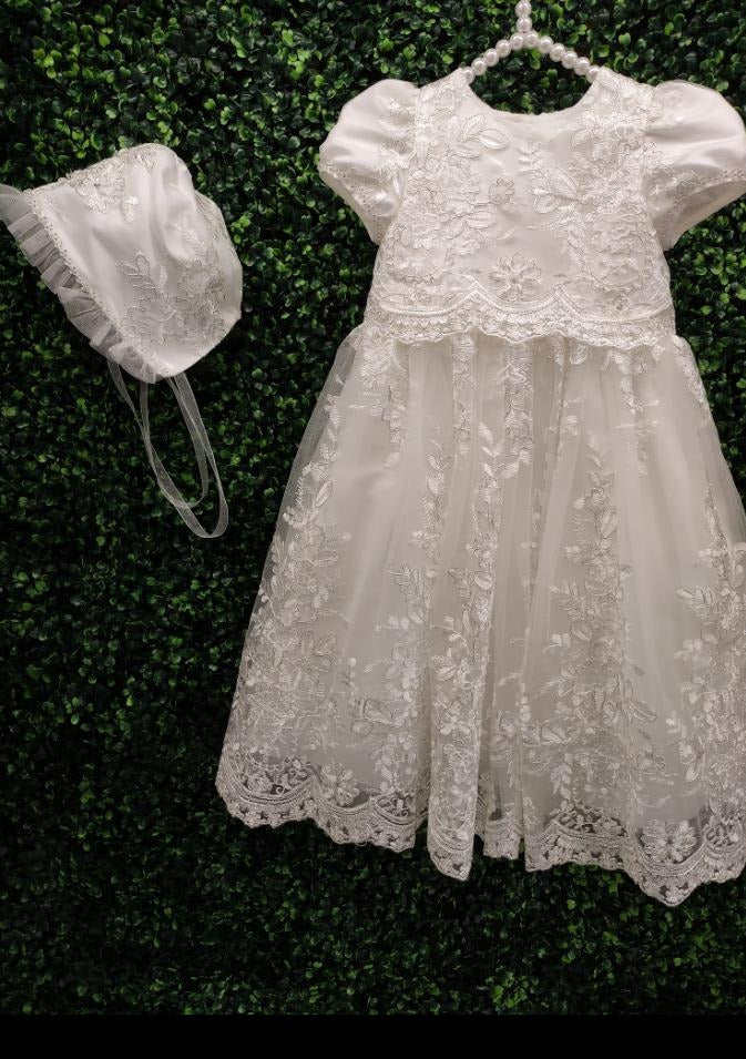 Princess Daliana Metallic Corded Lace Christening Gown - 18137 - Image 7