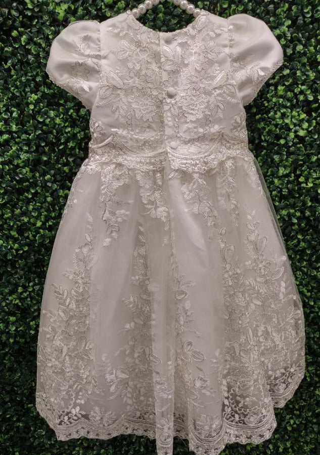 Princess Daliana Metallic Corded Lace Christening Gown - 18137 - Image 8