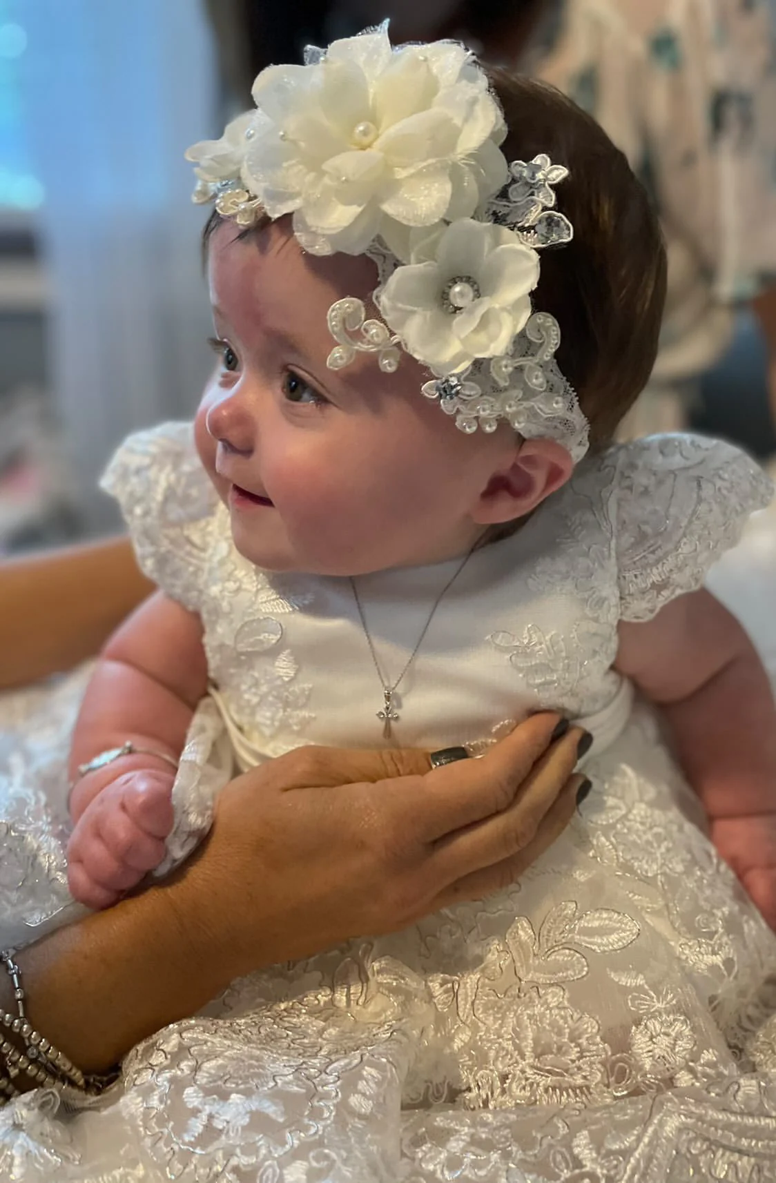 Princess Daliana Metallic Lace High Low Dress with Train - 1059 - Image 11