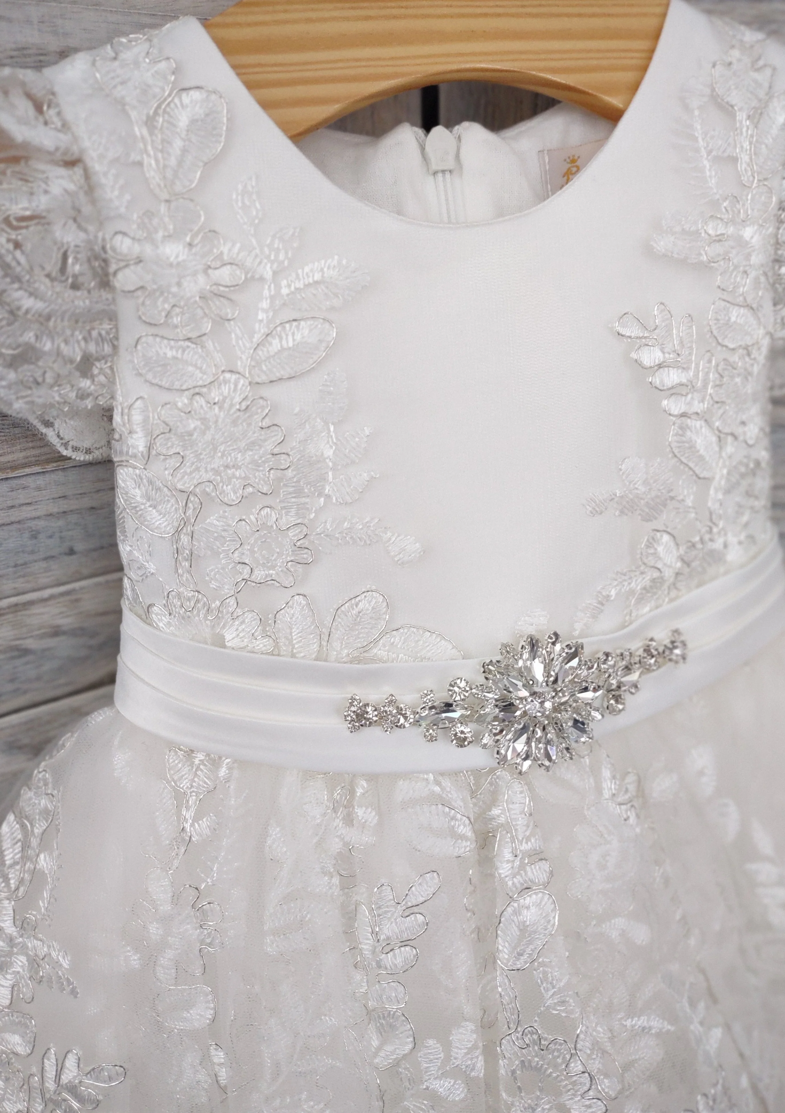 Princess Daliana Metallic Lace High Low Dress with Train - 1059 - Image 6