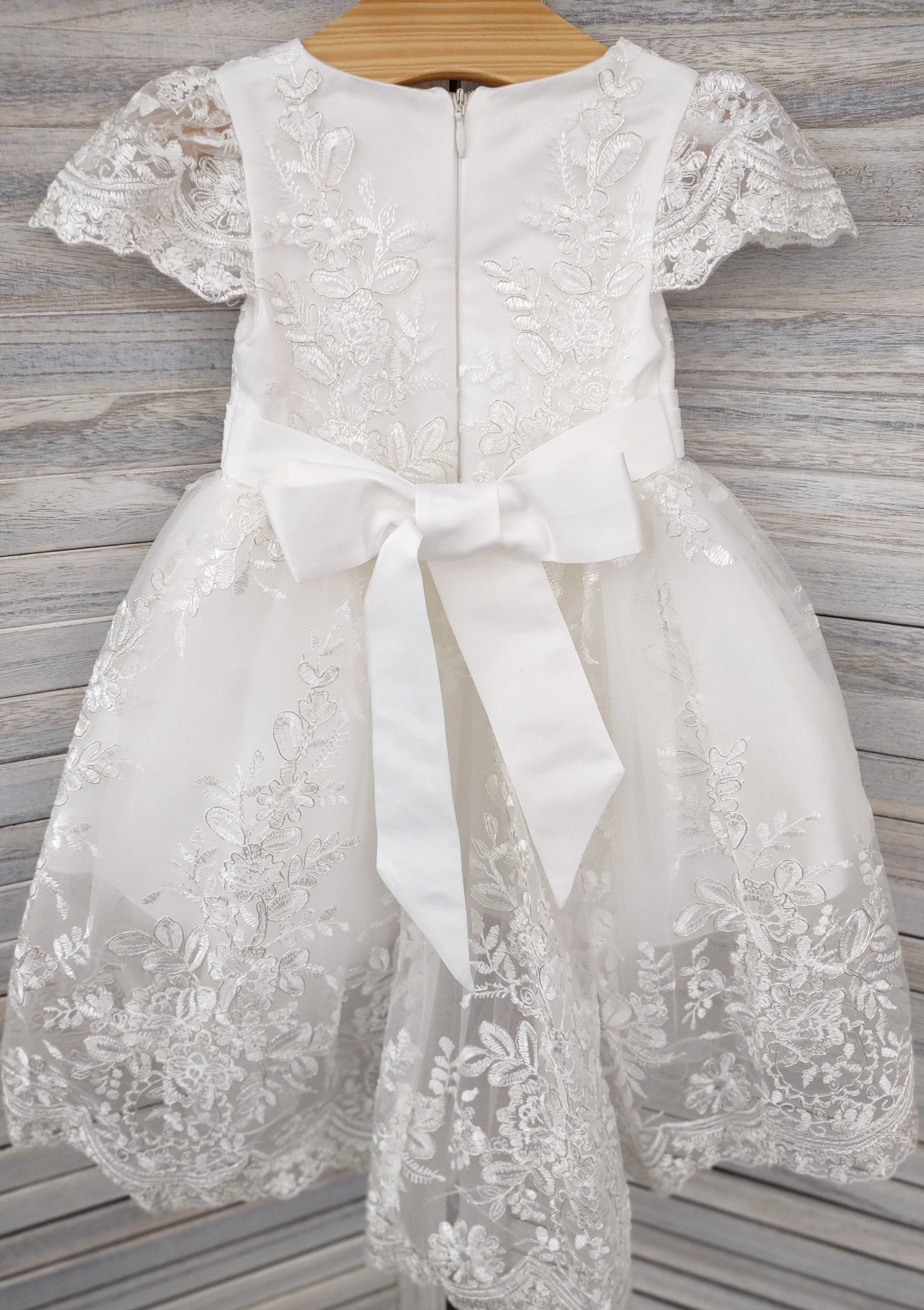 Princess Daliana Metallic Lace High Low Dress with Train - 1059 - Image 7