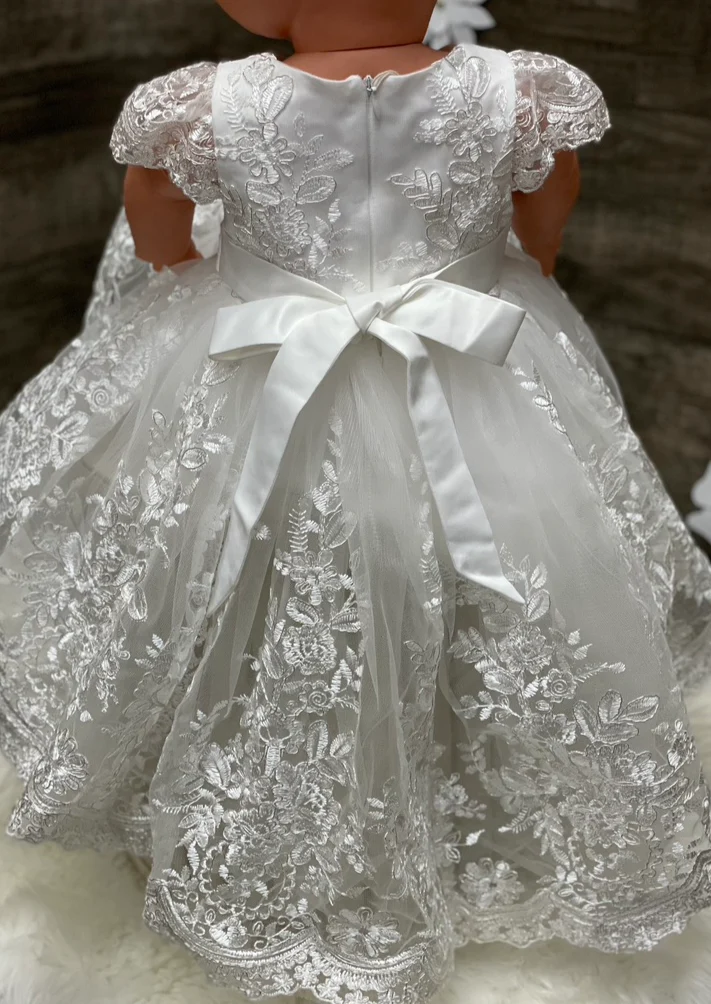 Princess Daliana Metallic Lace High Low Dress with Train - 1059 - Image 8