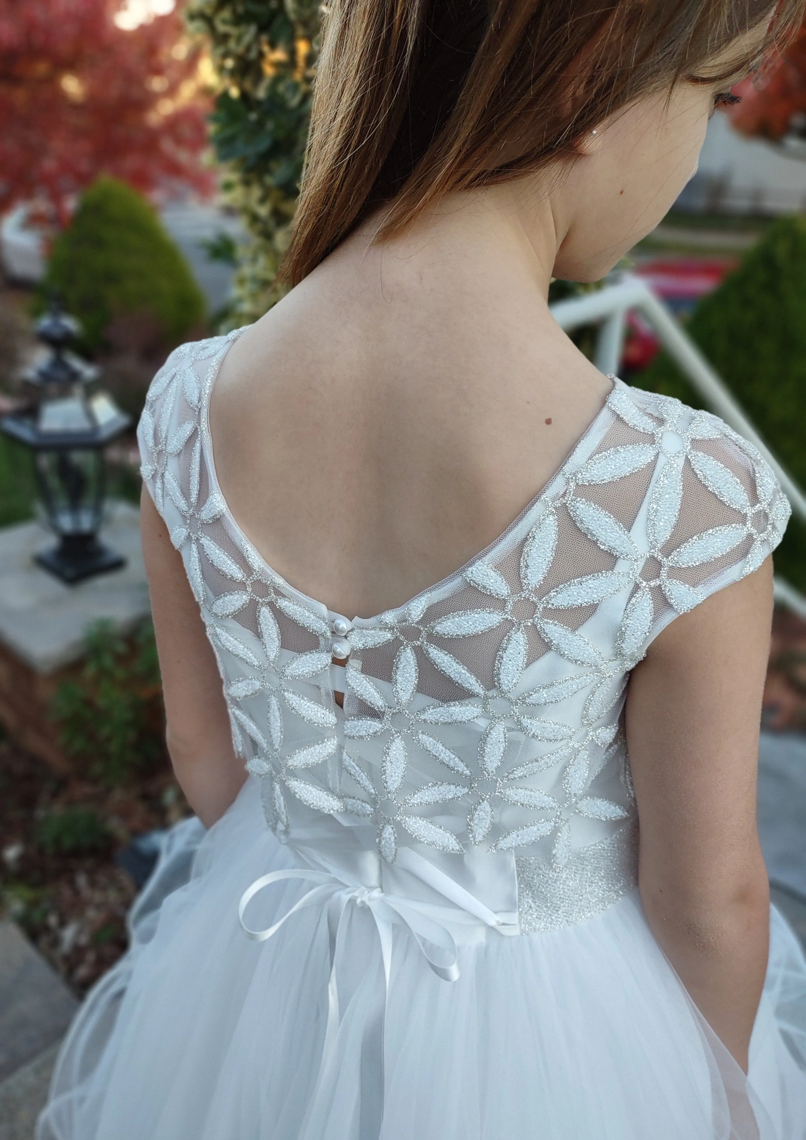 Michelina Bimbi Satin and Tulle Communion Dress with Coverlet J3009 - Image 12