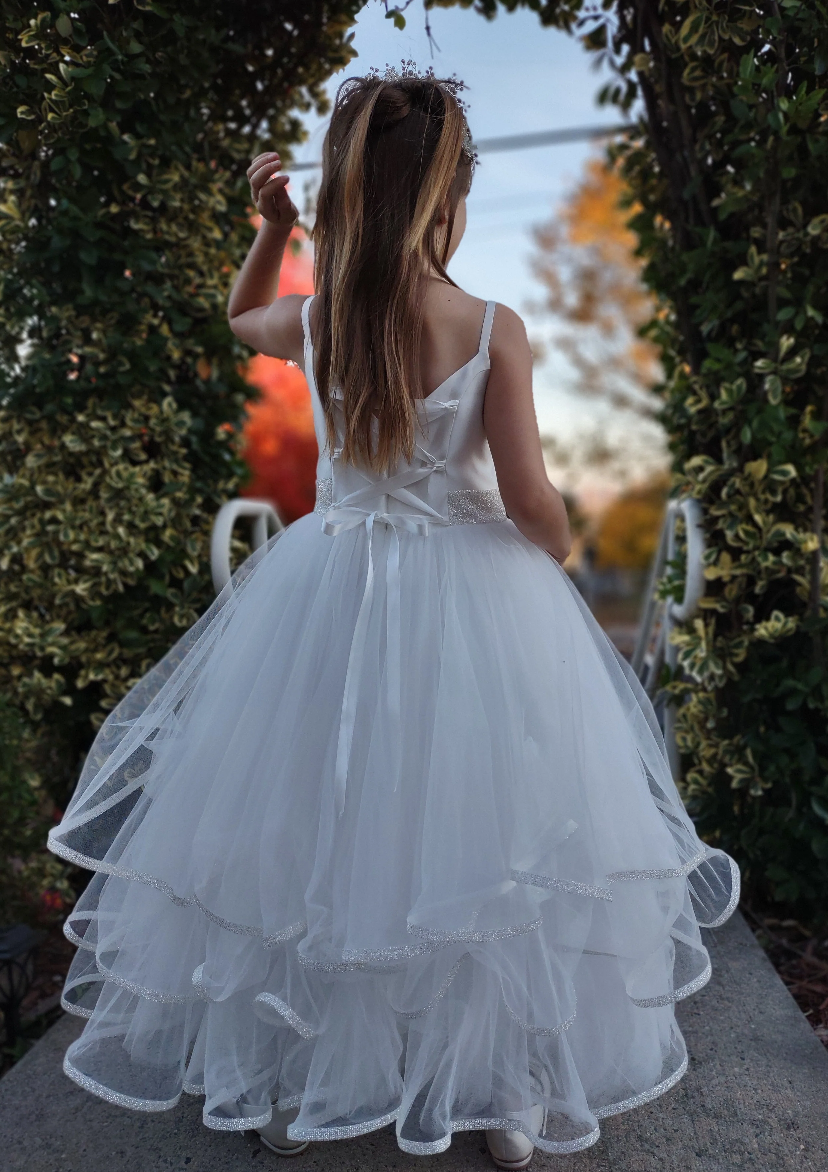 Michelina Bimbi Satin and Tulle Communion Dress with Coverlet J3009 - Image 16