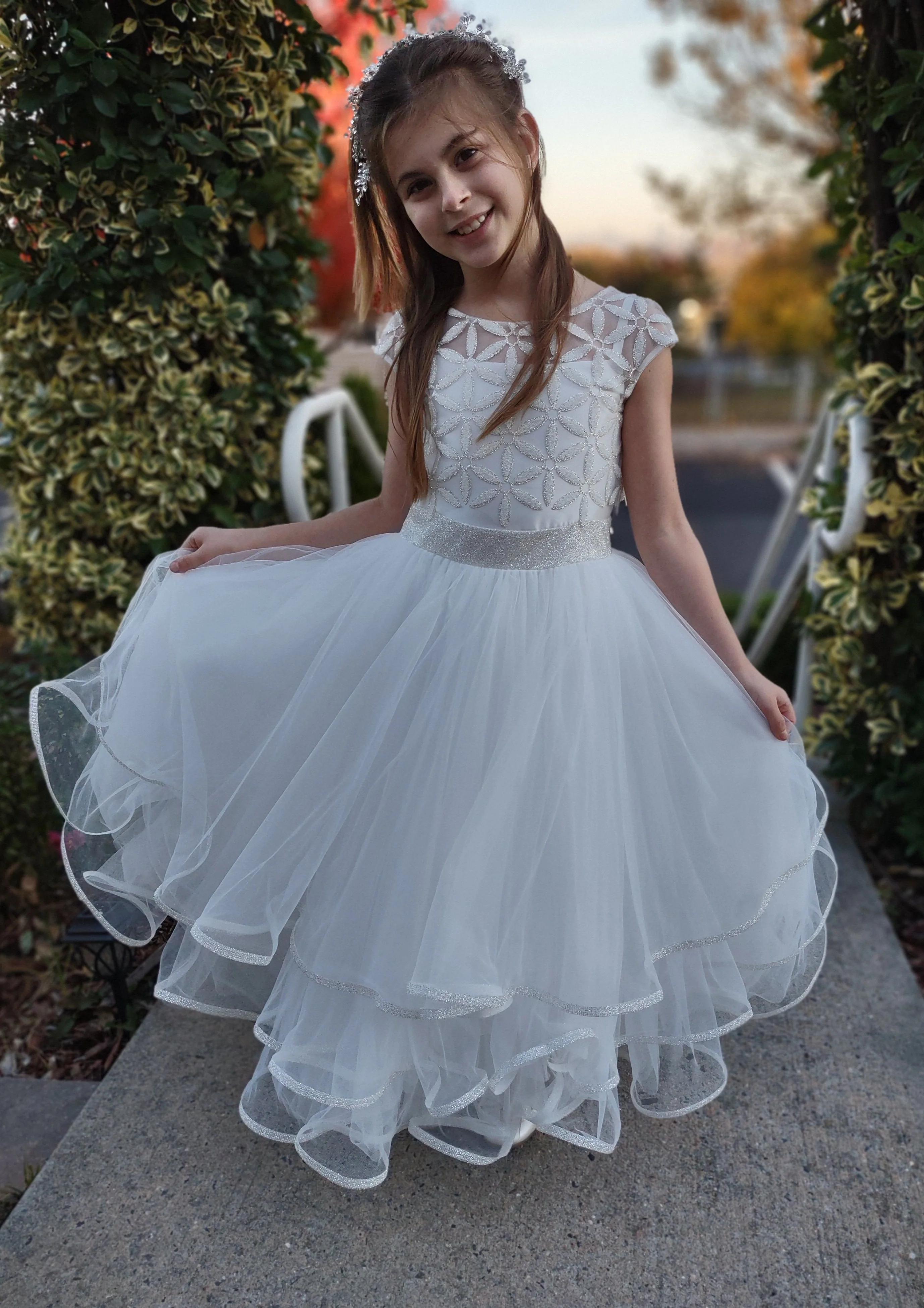 Michelina Bimbi Satin and Tulle Communion Dress with Coverlet J3009 - Image 20