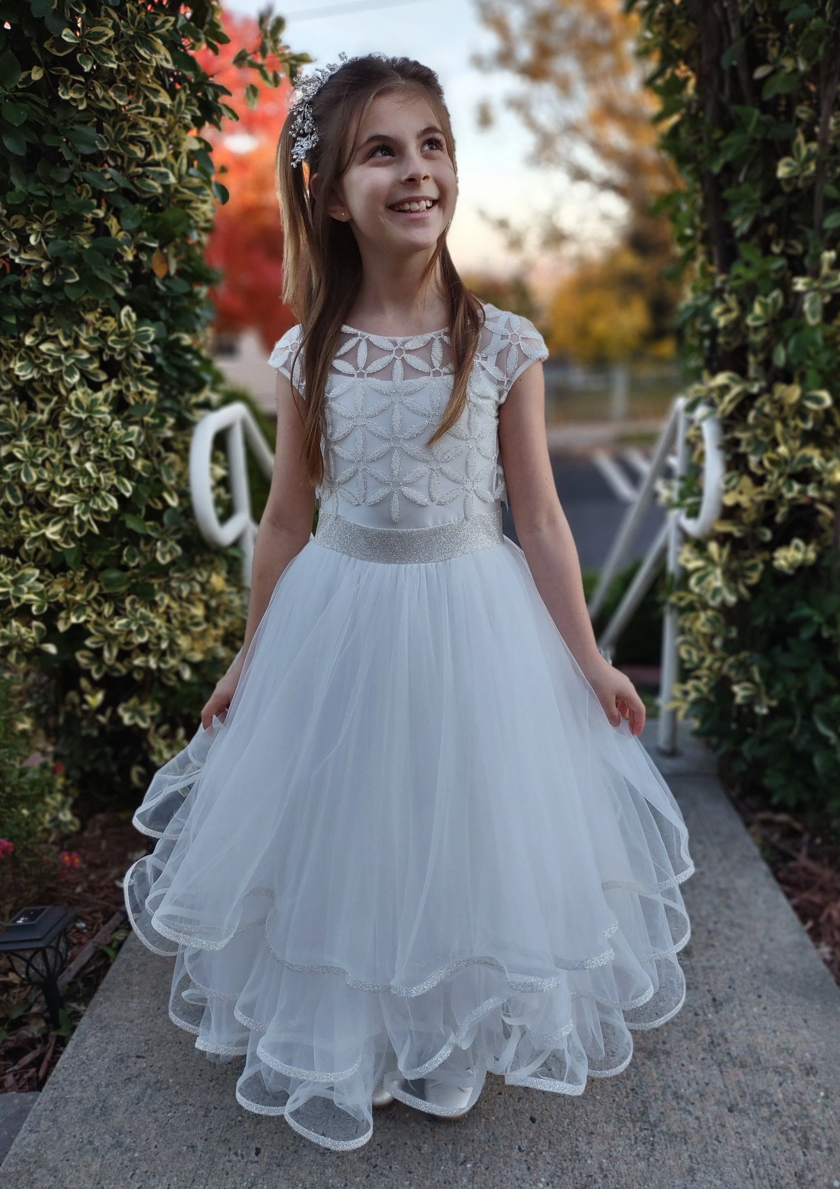 Michelina Bimbi Satin and Tulle Communion Dress with Coverlet J3009 - Image 21