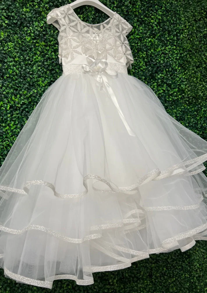 Michelina Bimbi Satin and Tulle Communion Dress with Coverlet J3009 - Image 3